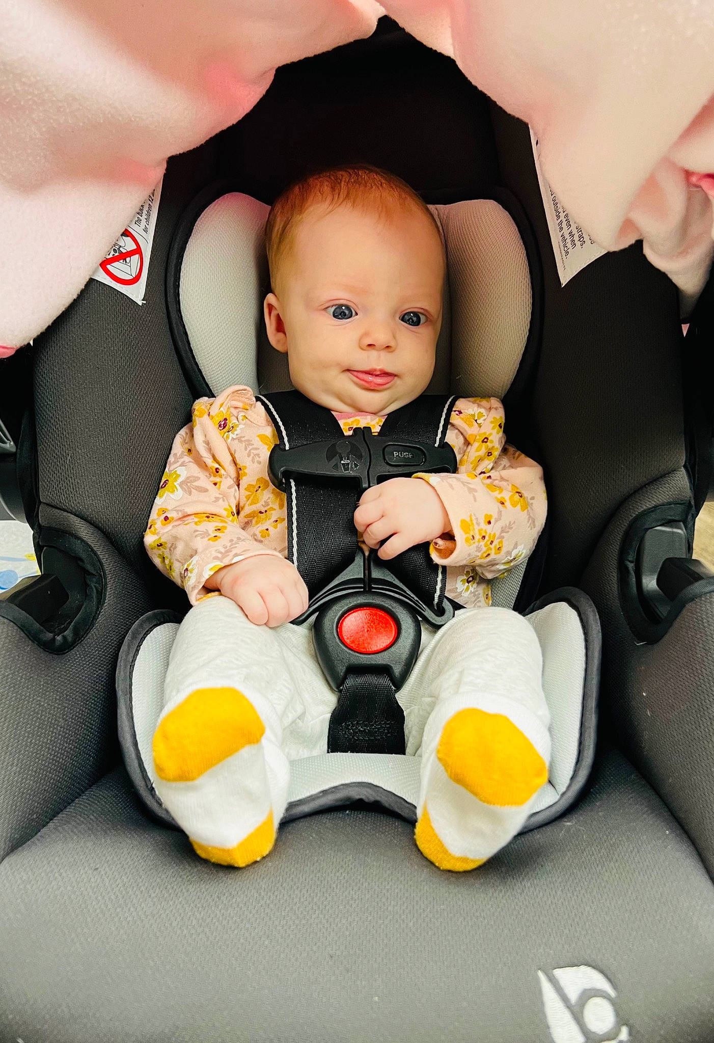 Emilia joined the competition — help win amazing prizes! arm, baby, baby_products, baby_toddler_clothing, car_seat, child, comfort, facial_expression, finger, flash_photography, fun, gesture, happy, lap, leg, person, sitting, sleeve, smile, toddler