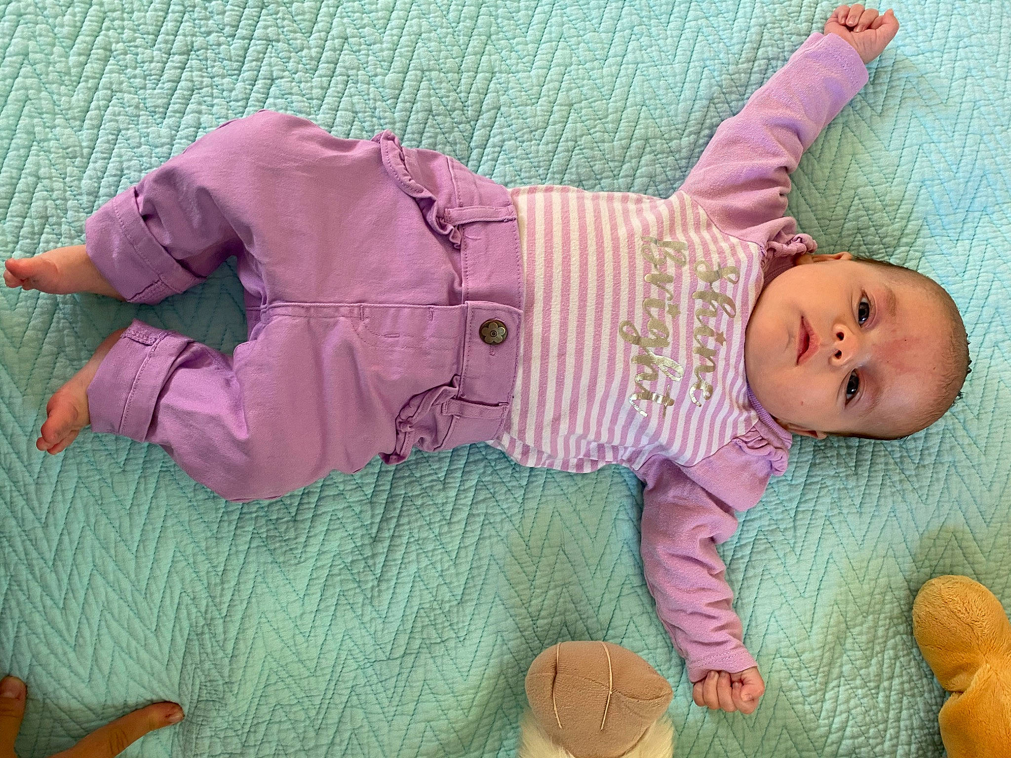 Kristina joined the competition — help win amazing prizes! baby, baby_toddler_clothing, child, pattern, person, pink, sleeve, toddler