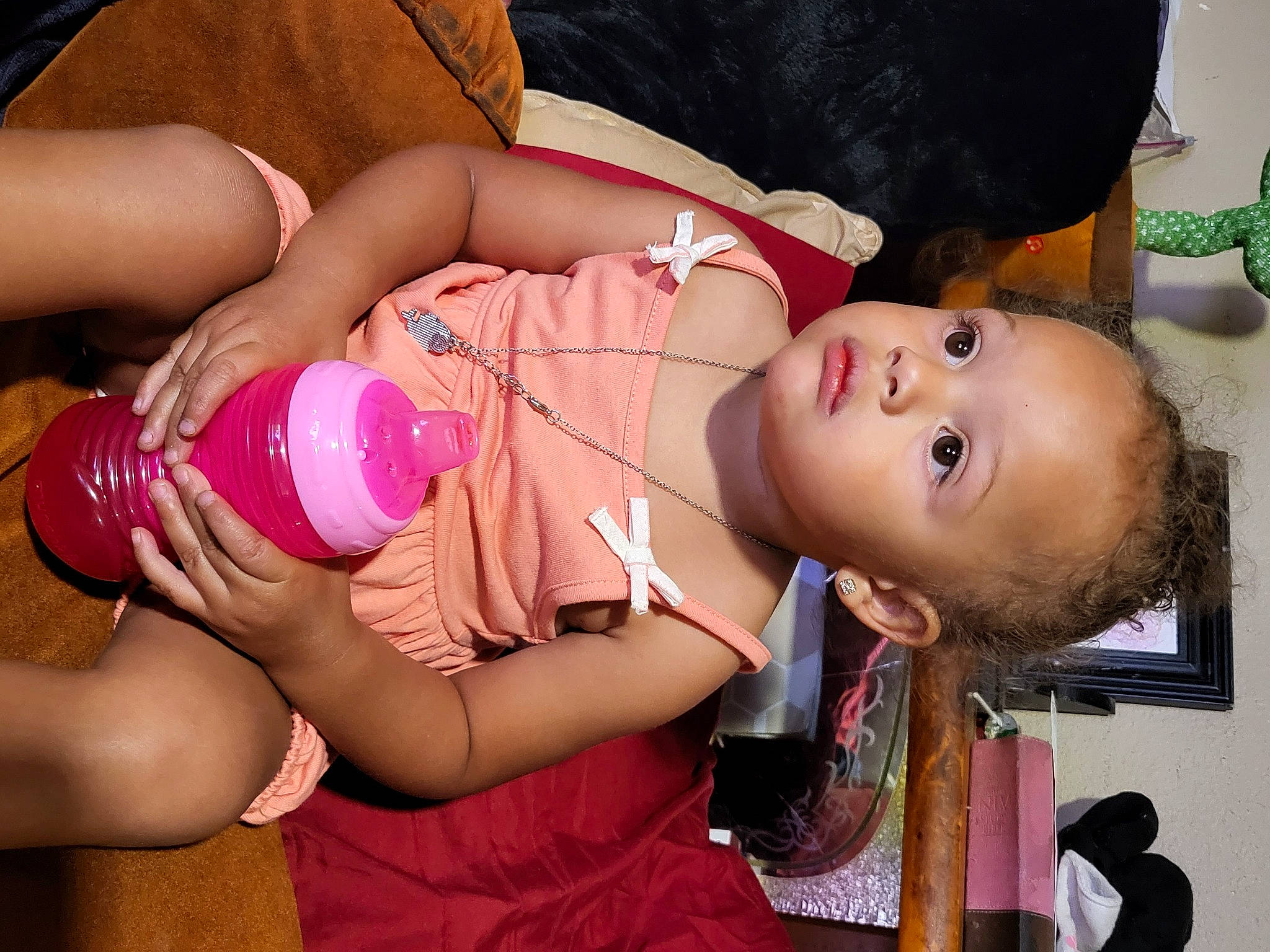 Jaliyah is registered to the contest to win money with this photo: abdomen, arm, baby, baby_toddler_clothing, cheek, chest, child, elbow, finger, fun, hand, happy, human_leg, nail, person, pink, skin, stomach, thigh, toddler
