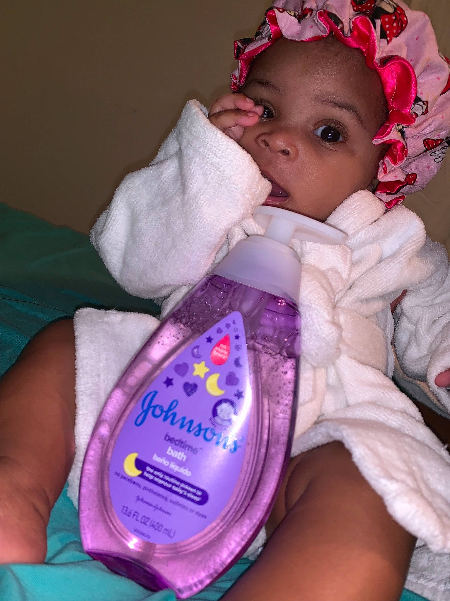 Aryiah joined the competition — help win amazing prizes! baby, baby_products, birth, cheek, child, person, pink, product, purple, skin, textile, toddler