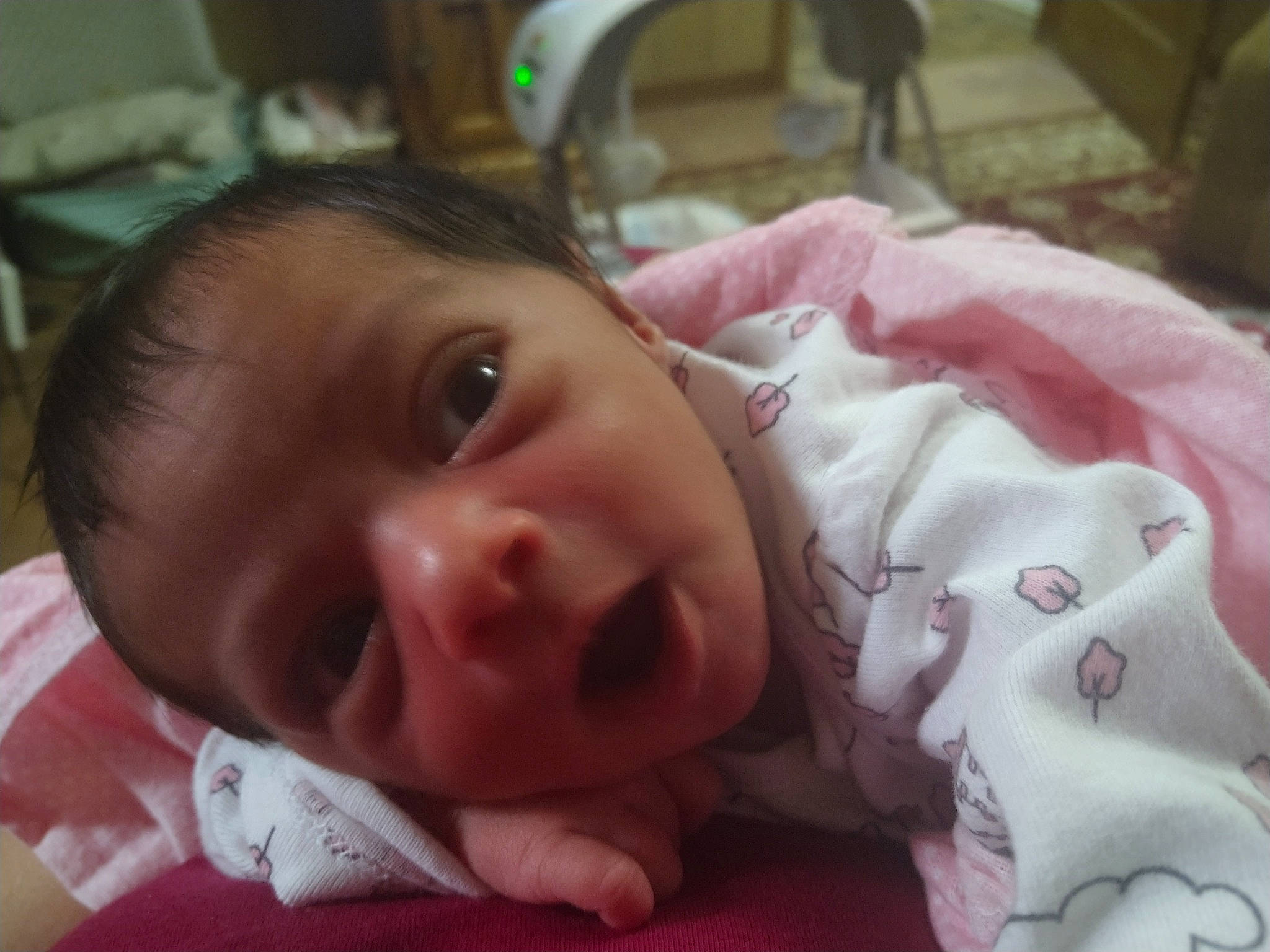 Aisha is registered to the contest to win money with this photo: baby, beauty, birth, cheek, child, chin, eye, face, facial_expression, fun, happy, head, iris, lip, mouth, nose, person, pink, skin, smile