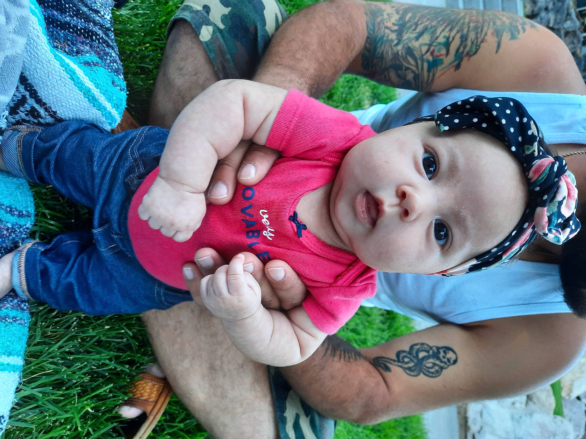 Kamilla is registered to the contest to win money with this photo: arm, baby, cheek, child, cool, finger, fun, grass, green, hand, happy, headwear, leaf, lip, mouth, people, person, skin, snapshot, spring