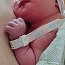 newborn, baby, infant, sleeping, hospital, hat, bracelet, arm, skin, blanket, closeup, person, child, resting, cute, fresh, hospital_id, soft, peaceful, newborn_baby