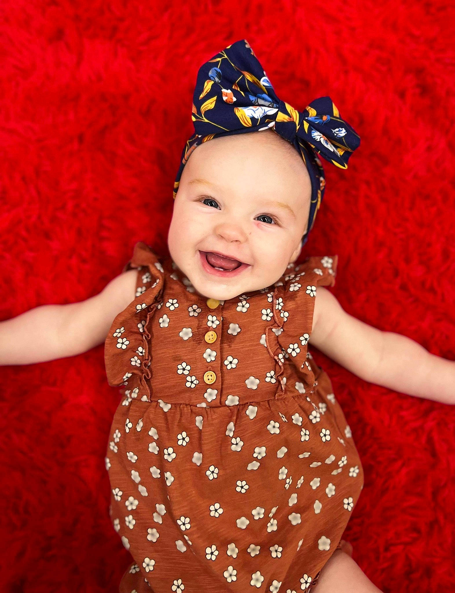 Lydia joined the competition — help win amazing prizes! baby, baby_toddler_clothing, child, costume_hat, event, fun, happy, headband, headpiece, headwear, joy, magenta, party_supply, pattern, person, pink, purple, red, skin, sleeve