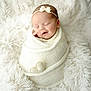 Rimantė joined the competition — help win amazing prizes! baby, sleeping, wrapped, blanket, white, knitted, headband, bow, heart, fluffy, soft, cute, newborn, peaceful, portrait, child, infant, cozy, resting, smile
