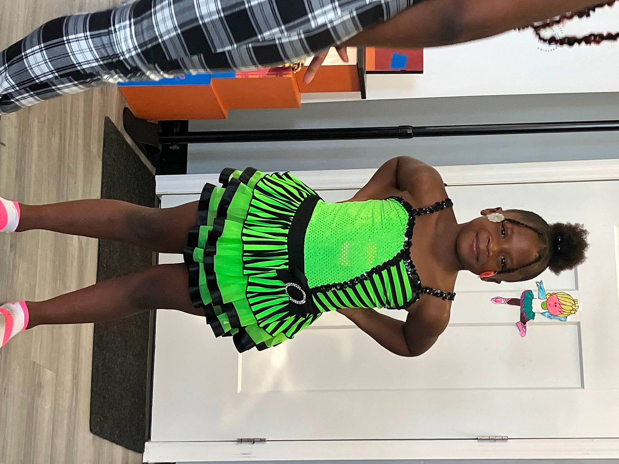 Amora is registered to the contest to win money with this photo: abdomen, balance, elbow, event, fun, happy, human_leg, joy, knee, leisure, person, physical_fitness, shorts, sleeve, smile, snapshot, sock, sportswear, thigh, trunk