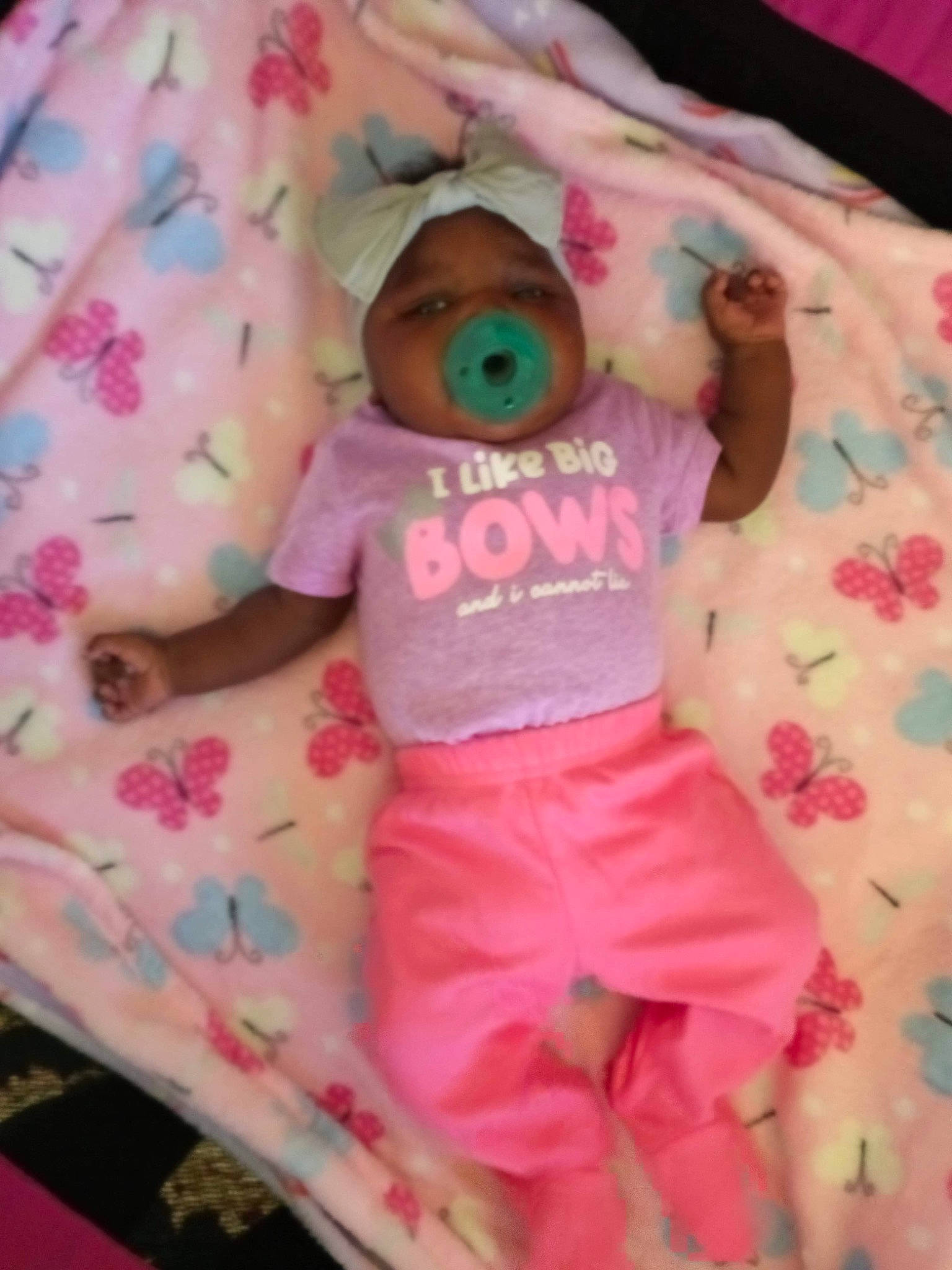 Chyrelle joined the competition — help win amazing prizes! baby, baby_products, baby_toddler_clothing, bed, bedding, child, comfort, goggles, hat, headwear, linens, magenta, pattern, peach, person, pink, shorts, sleeve, sunglasses, t_shirt