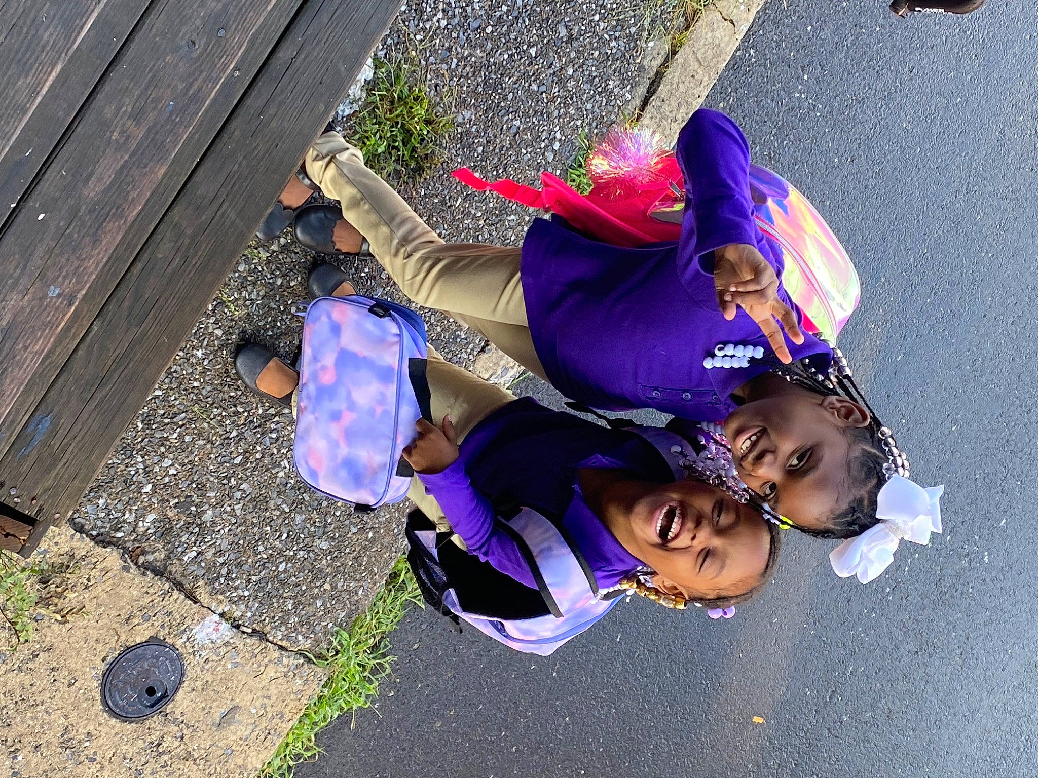 Khyasia is registered to the contest to win money with this photo: asphalt, child, costume, electric_blue, event, fun, grass, hat, joy, leisure, magenta, person, plant, public_event, purple, recreation, road_surface, sidewalk, sneakers, street