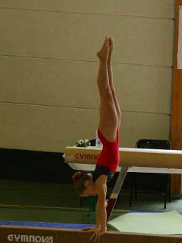 Louan participe au concours pour gagner de l'argent avec cette photo : artistic_gymnastics, balance, barefoot, competition, elbow, fun, gymnastics, human_leg, knee, leotard, person, physical_fitness, sports, sports_equipment, sports_uniform, sportswear, swimwear, thigh