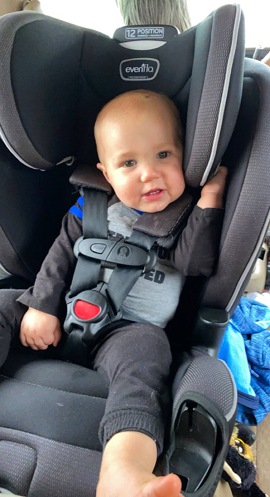 Alvin joined the competition — help win amazing prizes! auto_part, automotive_design, baby, baby_products, blue, car_seat, car_seat_cover, child, comfort, electric_blue, family_car, head_restraint, light, luxury_vehicle, person, product, seat_belt, sitting, smile, toddler