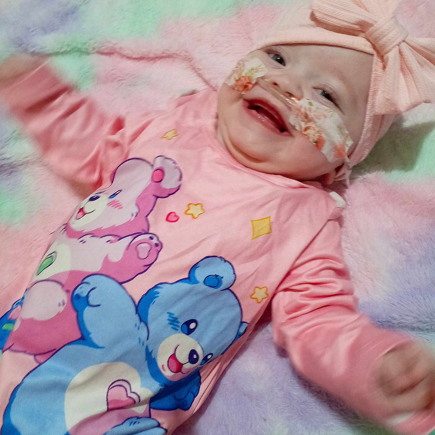 Ciara joined the competition — help win amazing prizes! applique, baby, blanket, bodypart, bonnet, cap, clothing, face, finger, furniture, hand, happy, hat, head, newborn, pattern, person, photography, portrait, smile