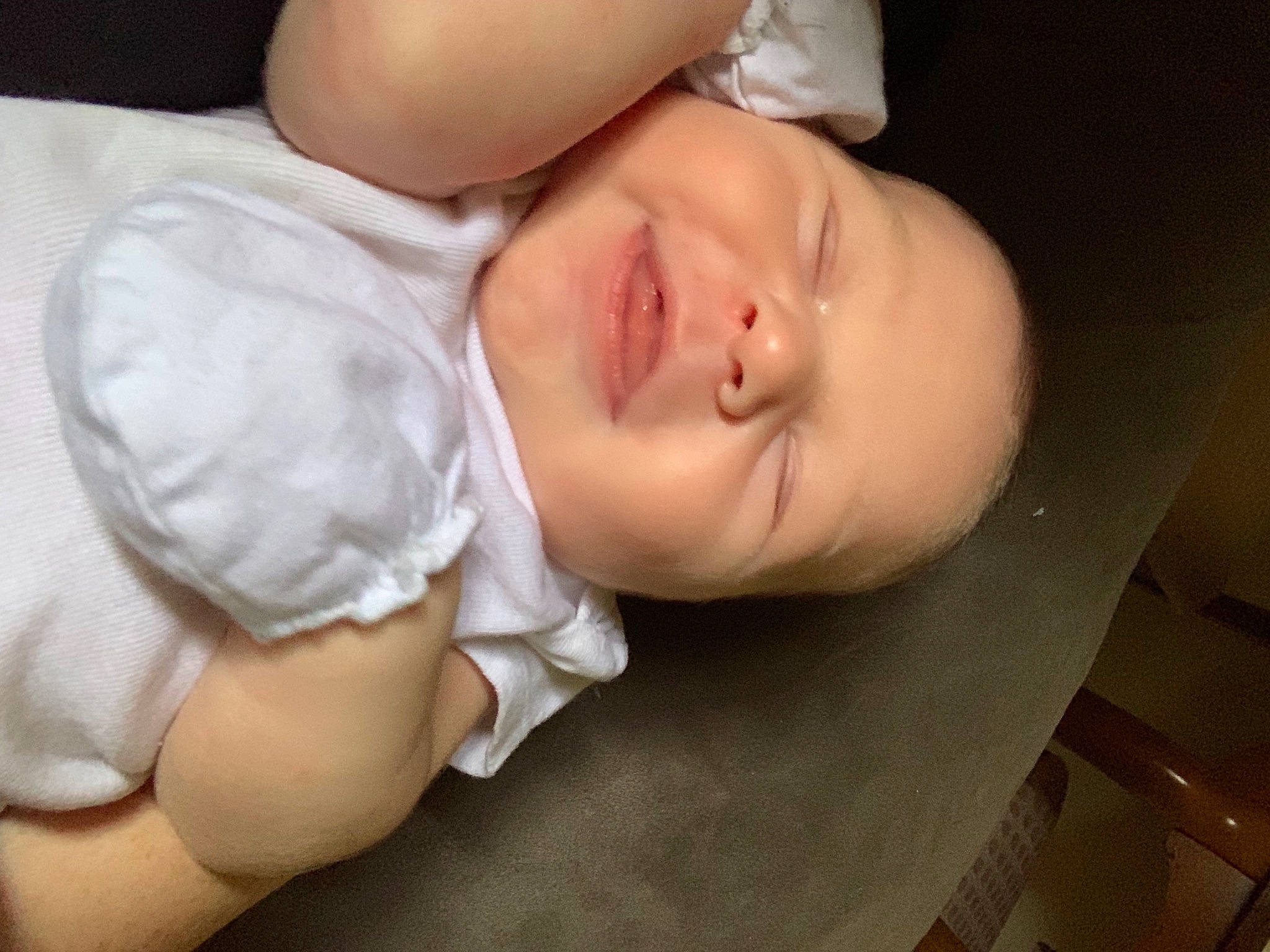 Jamie is registered to the contest to win money with this photo: abdomen, baby, baby_products, baby_sleeping, baby_toddler_clothing, bedtime, cheek, chest, child, comfort, eyelash, flesh, mouth, nap, person, room, skin, sleep, thumb, toddler