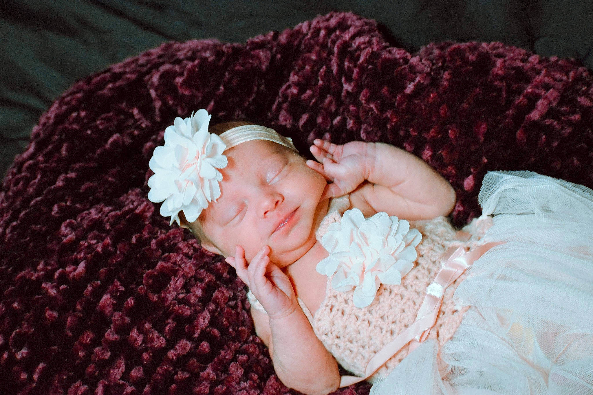 Lillian joined the competition — help win amazing prizes! baby, baby_sleeping, bonnet, child, crochet, fashion_accessory, hair_accessory, headband, headgear, headpiece, headwear, person, photograph, photography, pink, sleep, smile, toddler