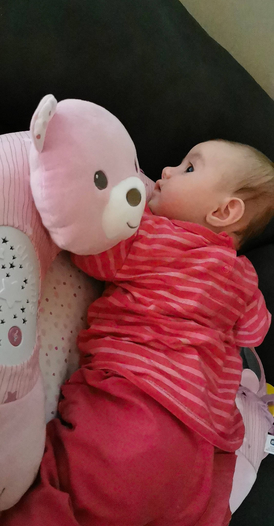 Lylia participe au concours pour gagner de l'argent avec cette photo : baby, baby_products, baby_toddler_clothing, baby_toys, child, love, person, pink, plush, stuffed_toy, teddy_bear, toy