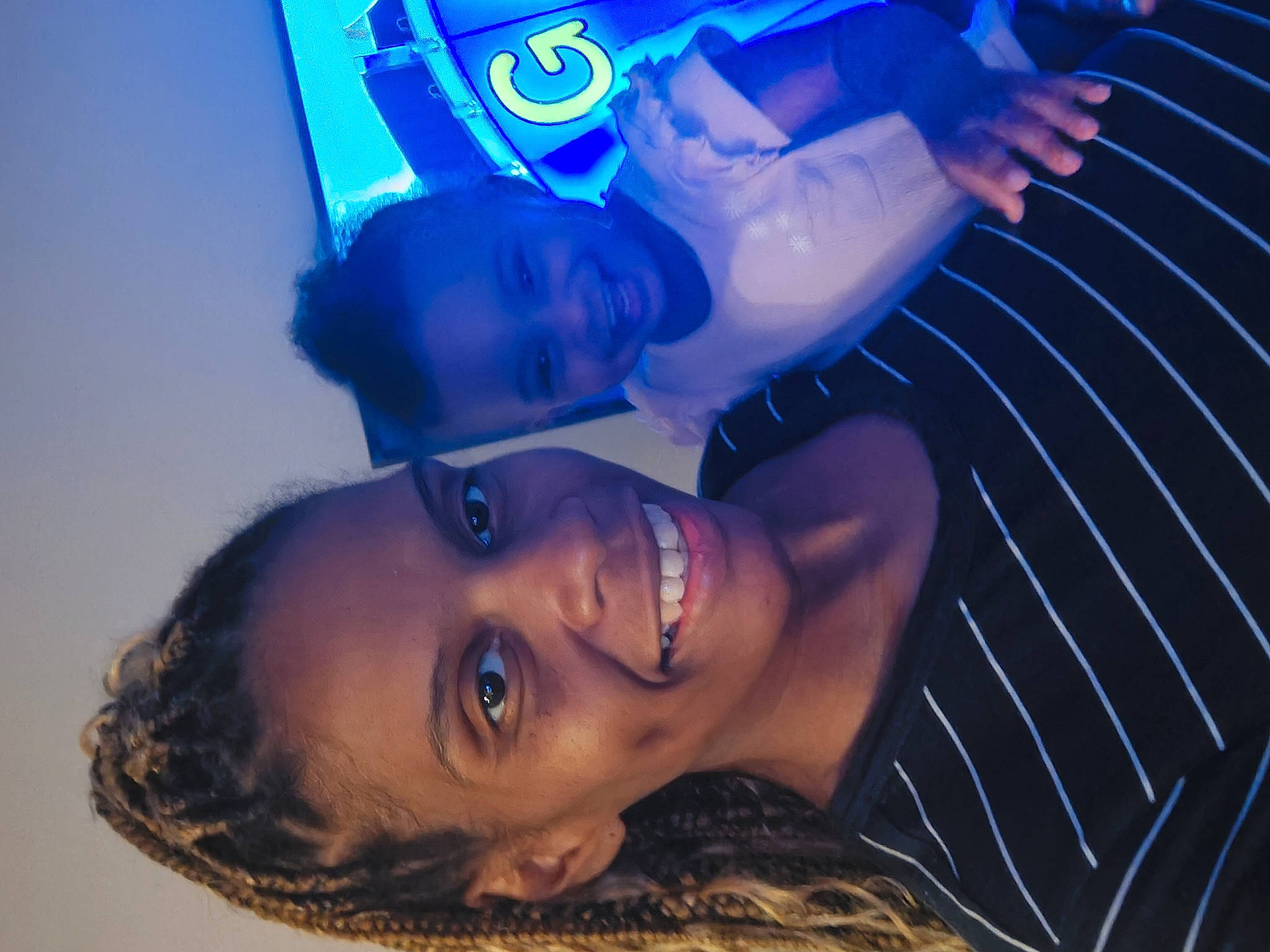 London joined the competition — help win amazing prizes! blue, electric_blue, entertainment, event, eyelash, eyewear, flash_photography, fun, gesture, happy, jaw, jewellery, joy, leisure, lens_flare, light, lighting, organ, person, selfie