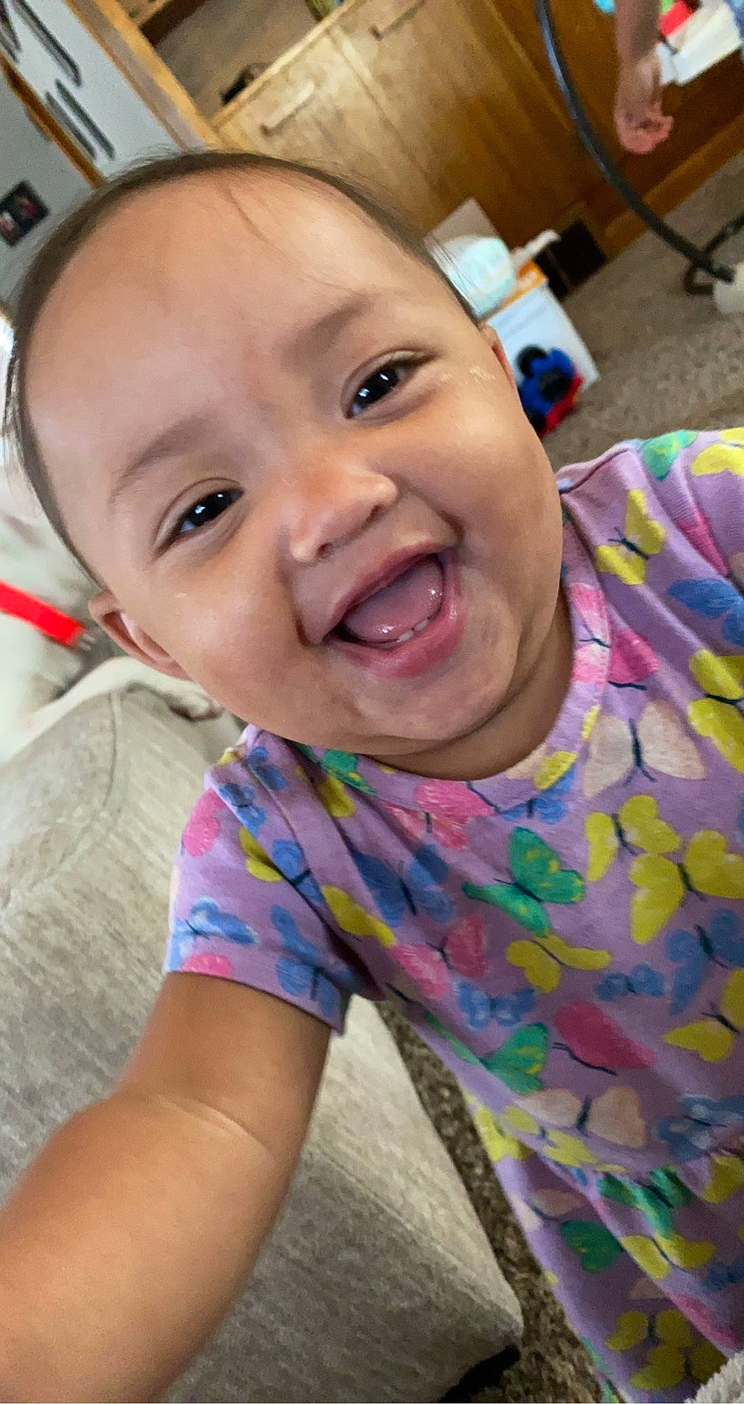 Zariyah is registered to the contest to win money with this photo: cheek, chin, ear, eye, eyebrow, face, forehead, gesture, happy, head, iris, jaw, lip, mouth, neck, nose, person, pink, skin, smile