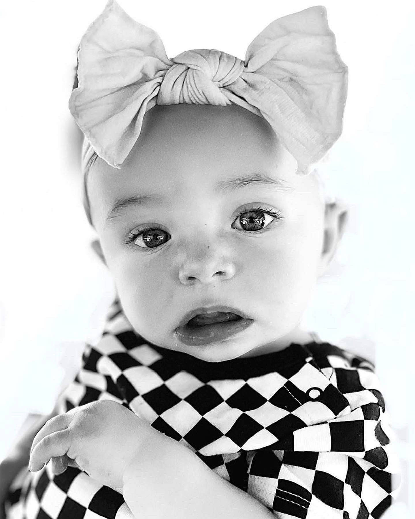 Mariana joined the competition — help win amazing prizes! baby, baby_toddler_clothing, black, black_and_white, chin, clothing, collar, eye, eyebrow, face, hair, happy, head, headwear, iris, lip, neck, person, photograph, sleeve