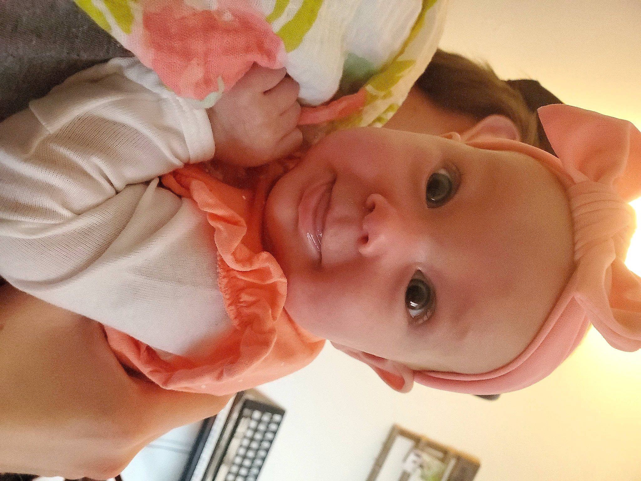 Melaina is registered to the contest to win money with this photo: baby, cheek, child, ear, eye, face, head, mouth, nose, person, pink, skin, smile, toddler