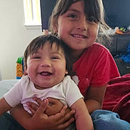 Avery Mae Zuniga joined the competition — help win amazing prizes! affection, baby, casual, child, clothing, cute, family, happy, holding, indoor, love, person, portrait, room, sitting, smiling, toddler, together, window, young