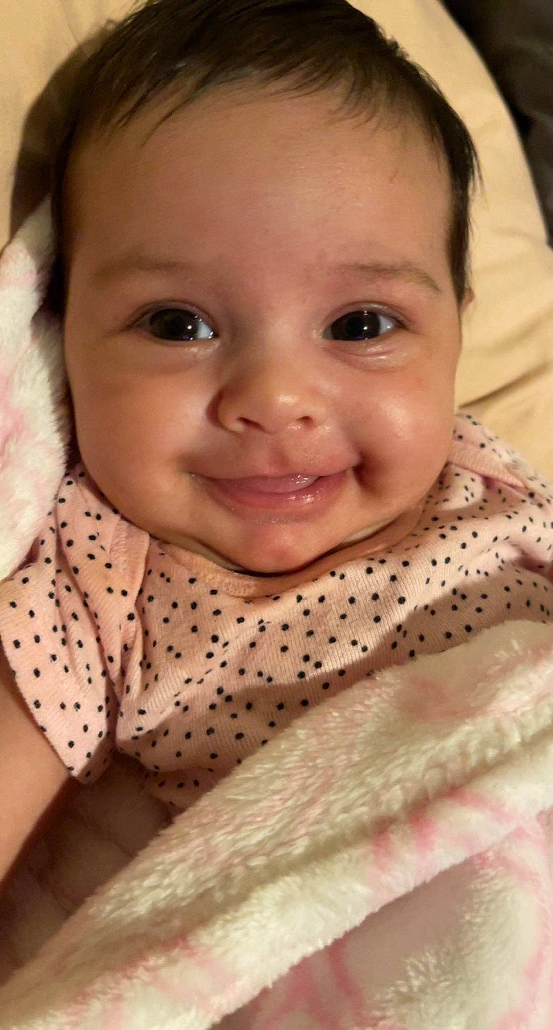 Jenna joined the competition — help win amazing prizes! baby, baby_toddler_clothing, bib, cheek, child, close_up, collar, eyebrow, eyelash, fun, happy, iris, joy, lip, mouth, neck, nose, person, skin, sleeve