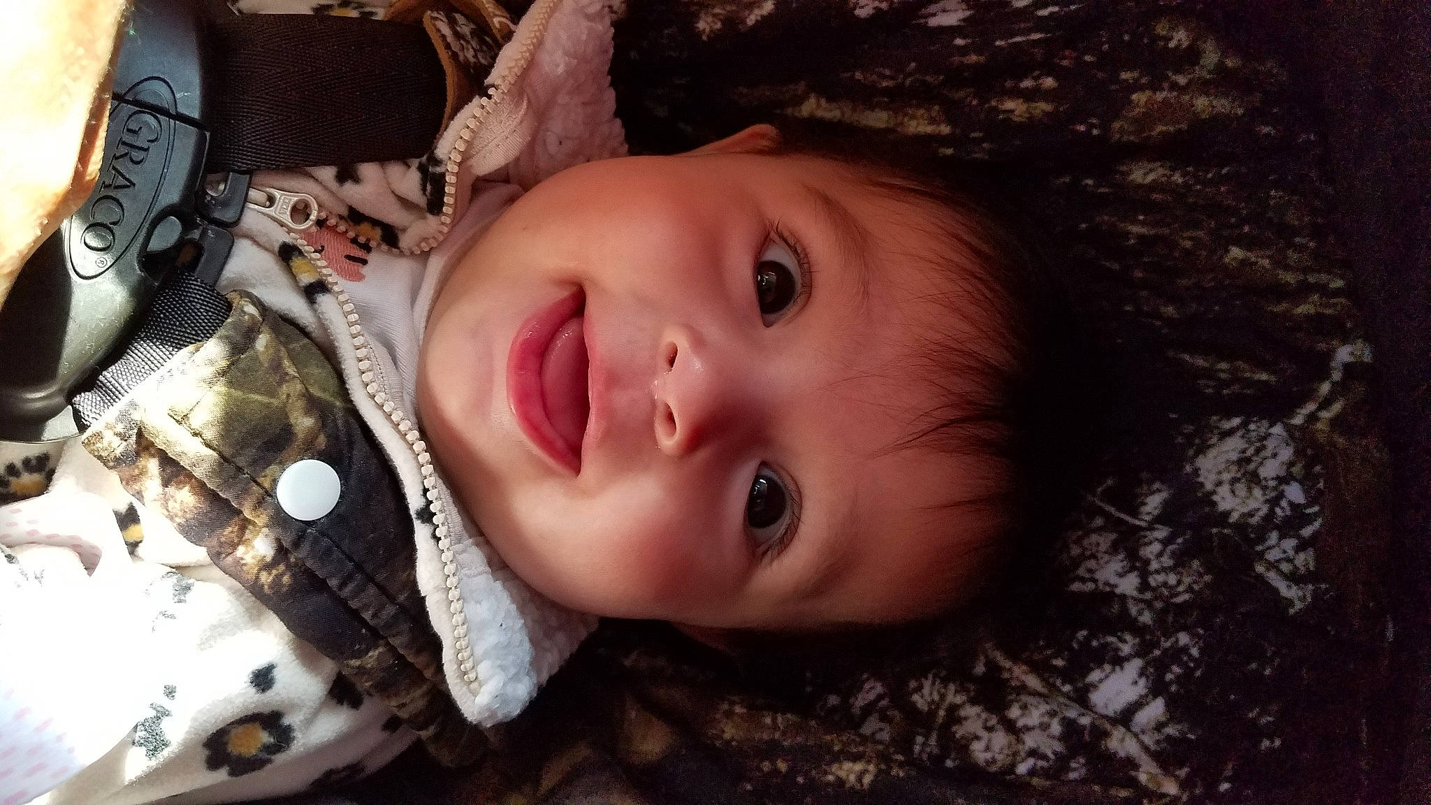 Shania joined the competition — help win amazing prizes! baby, black_hair, cheek, child, cool, eyebrow, eyelash, flash_photography, happy, headgear, iris, lip, mouth, nose, person, plant, skin, smile, toddler, tree
