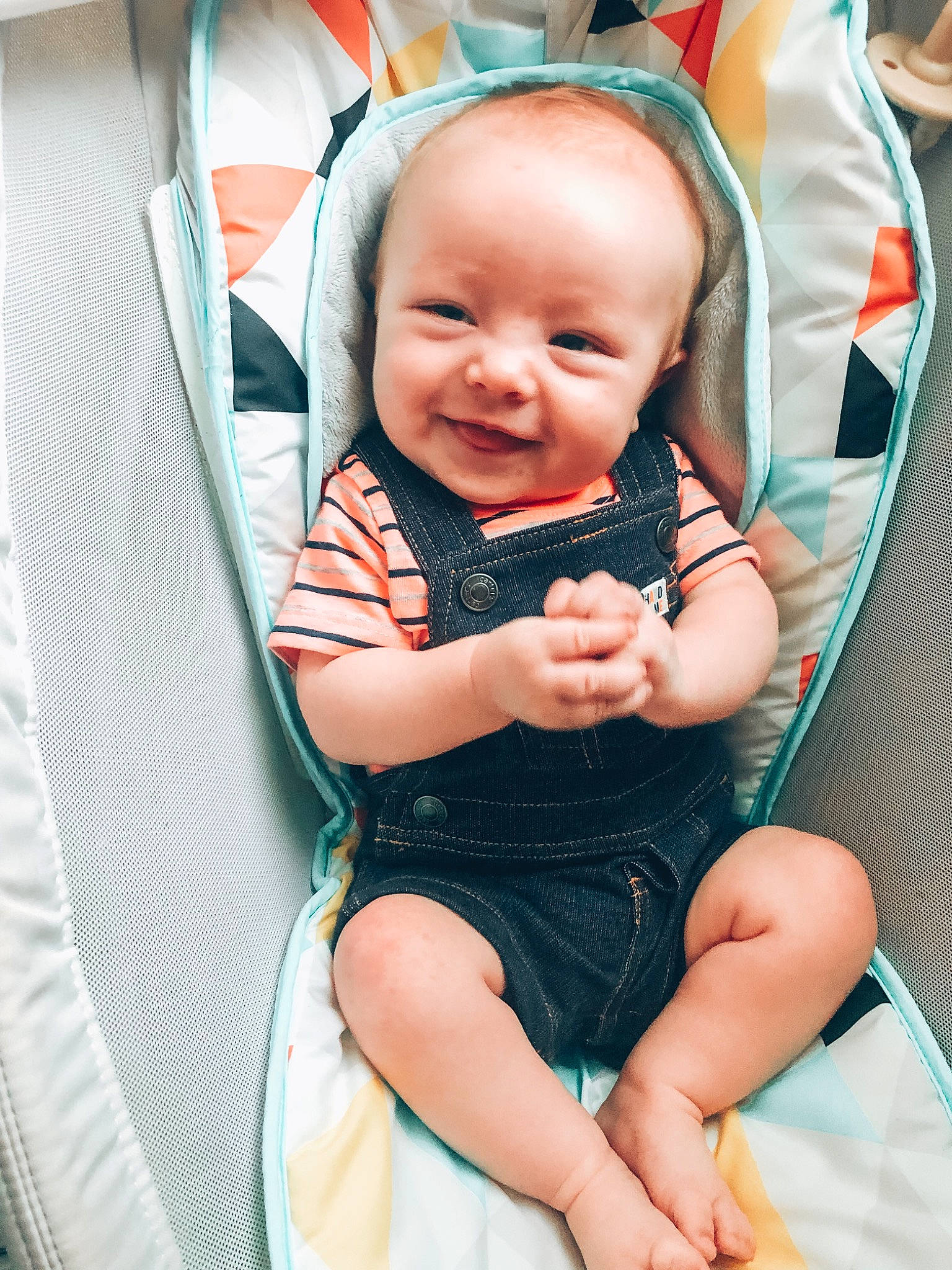 Braxton is registered to the contest to win money with this photo: baby, baby_products, baby_toddler_clothing, chair, cheek, child, comfort, event, fun, green, happy, iris, joy, person, photograph, product, sitting, skin, smile, thumb