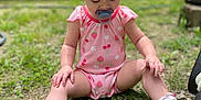 Evelynn is registered to the contest to win money with this photo: baby_shoes, bow, casual, child, curious, cute, daylight, grass, gravel, nature, outdoor, pacifier, pink_onesie, pink_swoosh, portrait, sitting, summer, toddler, white_sneakers, young_child