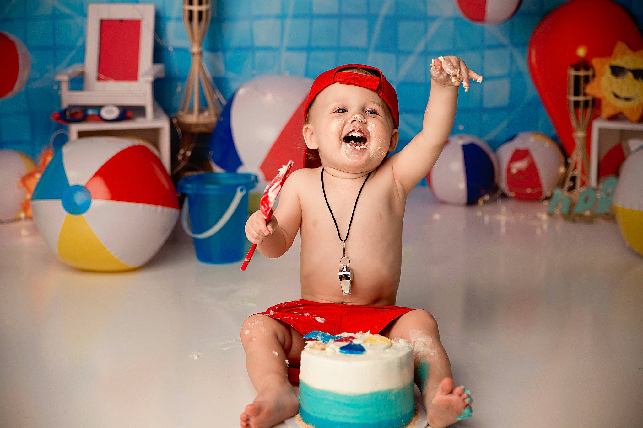 Dillon joined the competition — help win amazing prizes! baby_playing_with_toys, balloon, cap, child, fun, happy, headwear, leisure, party_supply, person, photography, play, red, smile, toddler, vacation