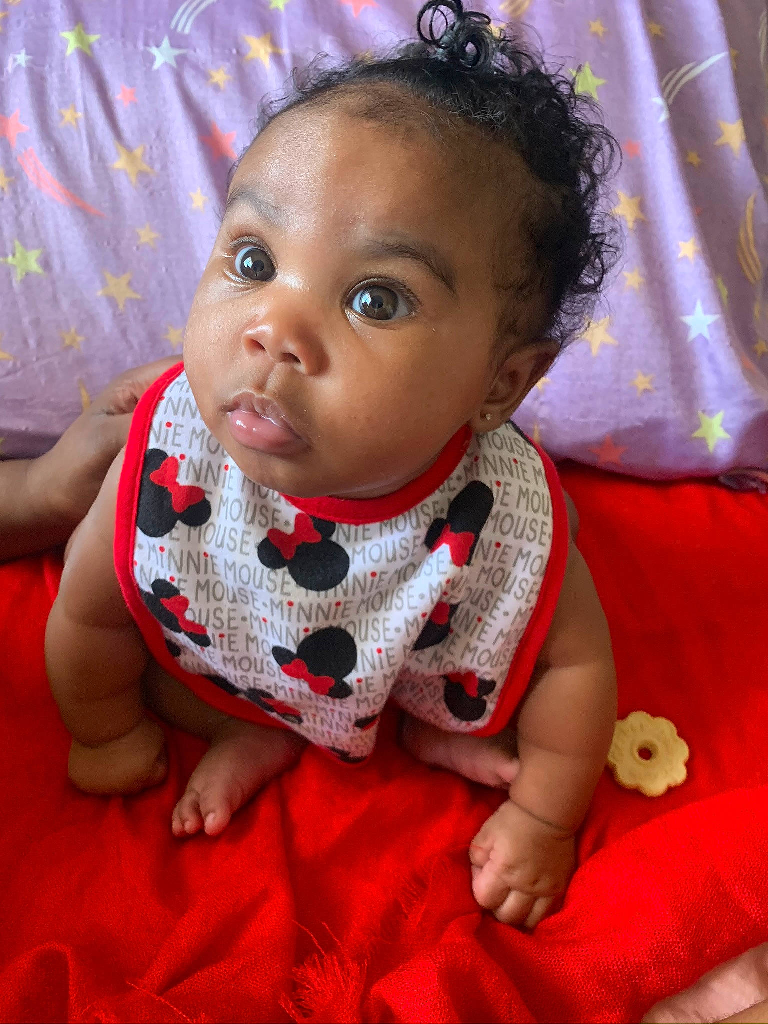 Lani is registered to the contest to win money with this photo: baby, baby_products, baby_toddler_clothing, baby_toys, cheek, child, eye, face, foot, head, linens, mouth, person, pink, plush, skin, stuffed_toy, textile, toddler, toy