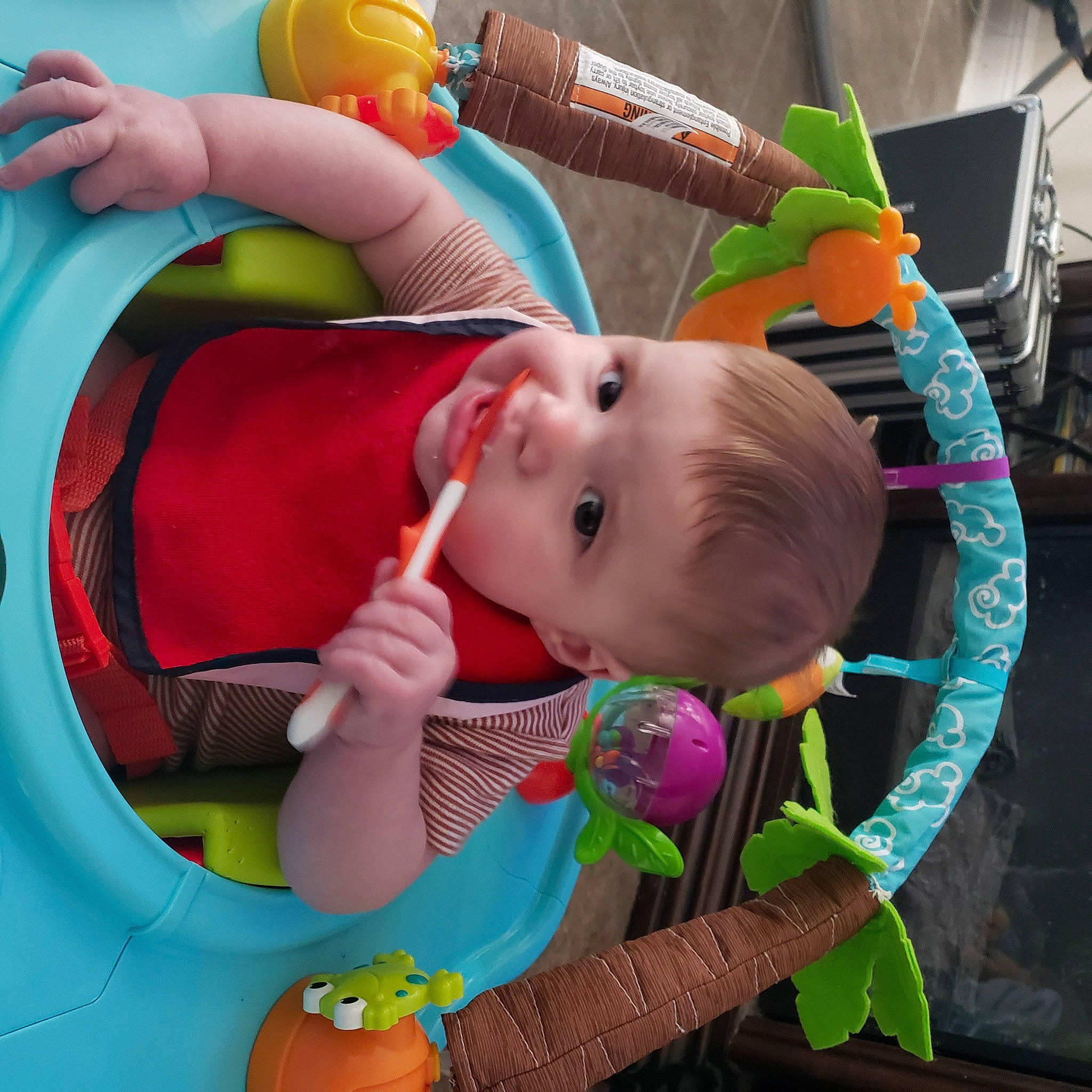 Colton is registered to the contest to win money with this photo: baby, baby_products, baby_toddler_clothing, baby_toys, child, fun, grass, happy, leisure, orange, organ, person, play, product, recreation, skin, smile, toddler, toy, water