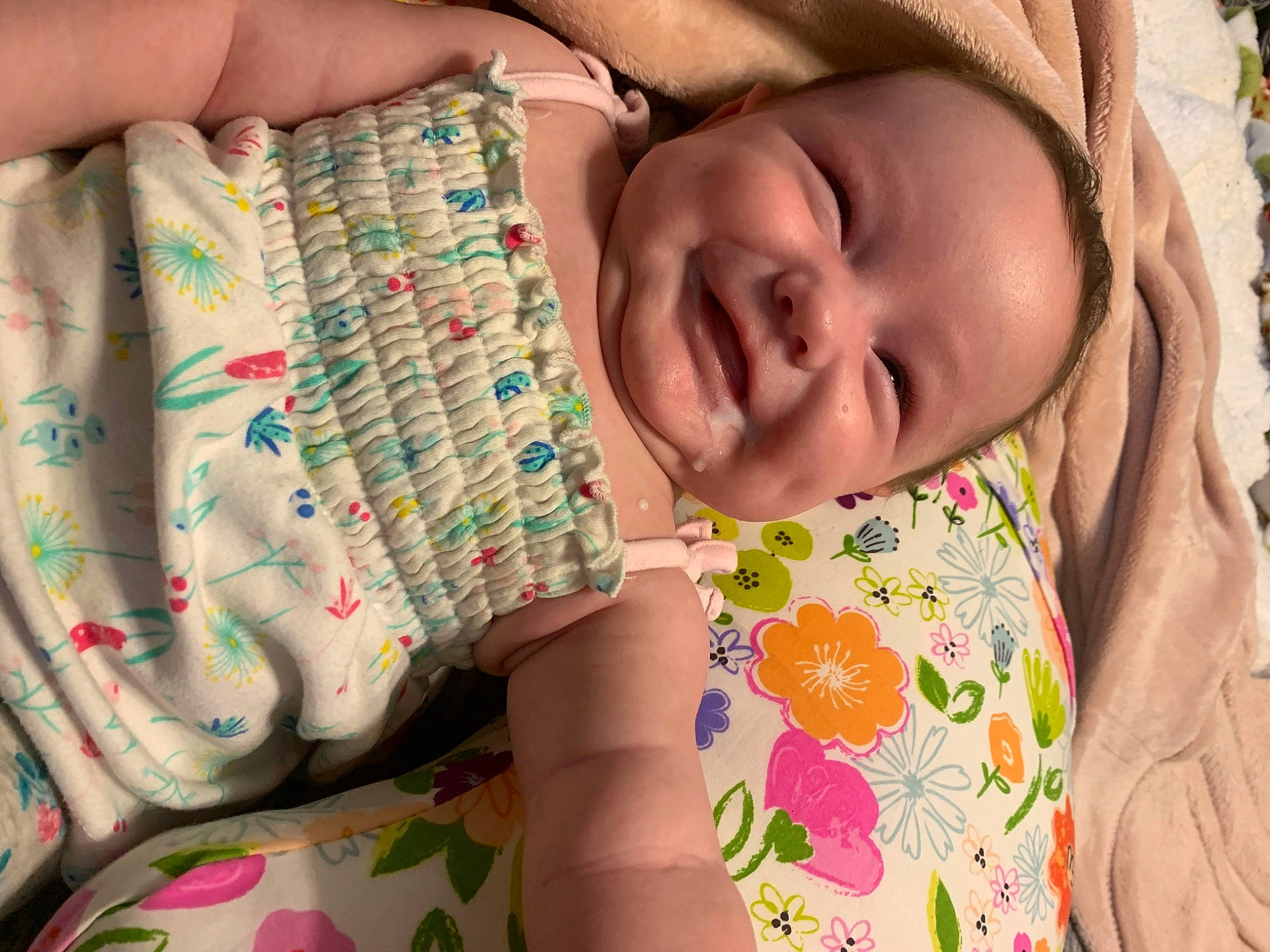 Isabella joined the competition — help win amazing prizes! baby, cheek, child, comfort, eyelash, finger, hand, happy, linens, mammal, mouth, nail, neck, nose, organ, pattern, person, skin, smile, textile