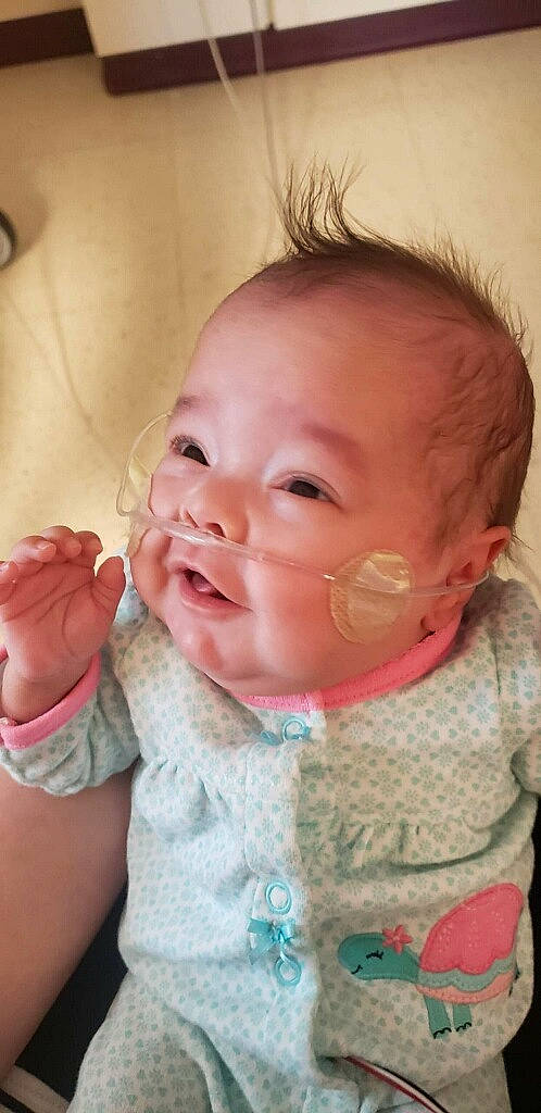 Helen Marie Klingsmith is registered to the contest to win money with this photo: baby, baby_making_funny_faces, cheek, child, chin, ear, eye, face, facial_expression, finger, forehead, gesture, head, lip, mouth, nose, person, pink, skin, smile