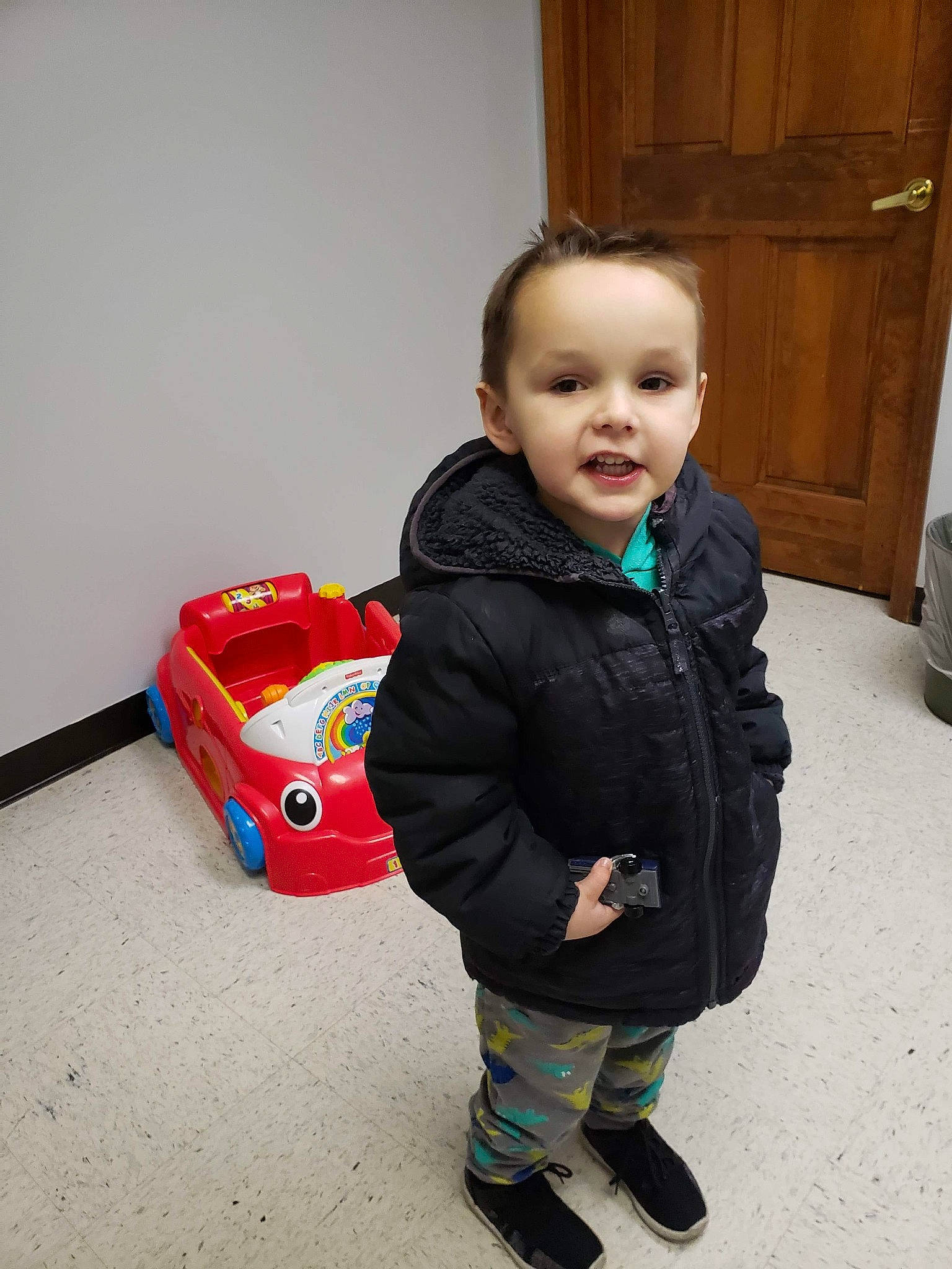 Abel James Klingsmith is registered to the contest to win money with this photo: child, outerwear, person, play, standing, toddler