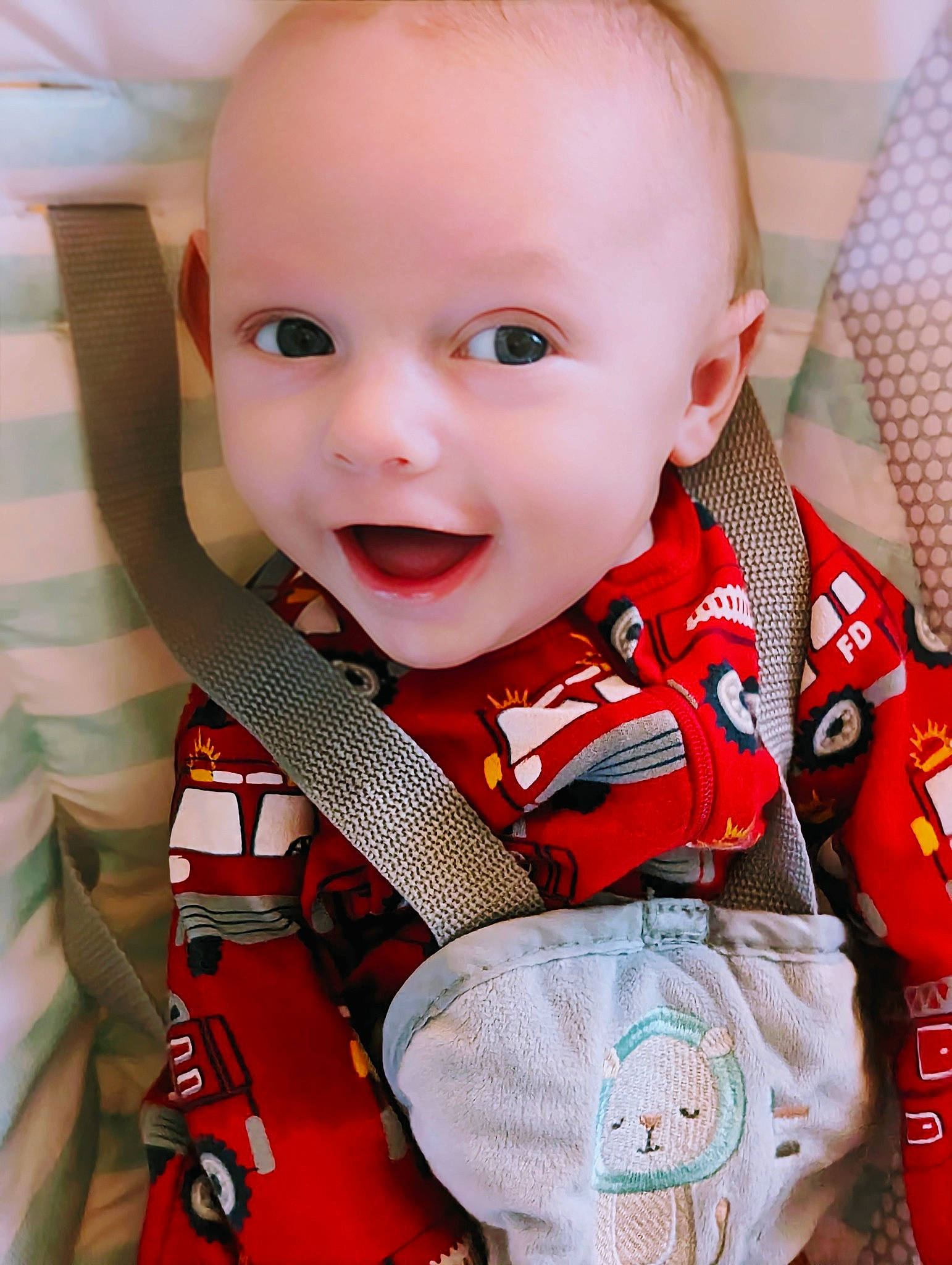 Kairos joined the competition — help win amazing prizes! baby, baby_products, baby_toddler_clothing, carmine, cheek, child, collar, comfort, fashion_accessory, fun, happy, nose, pattern, person, personal_protective_equipment, plaid, product, skin, sleeve, smile