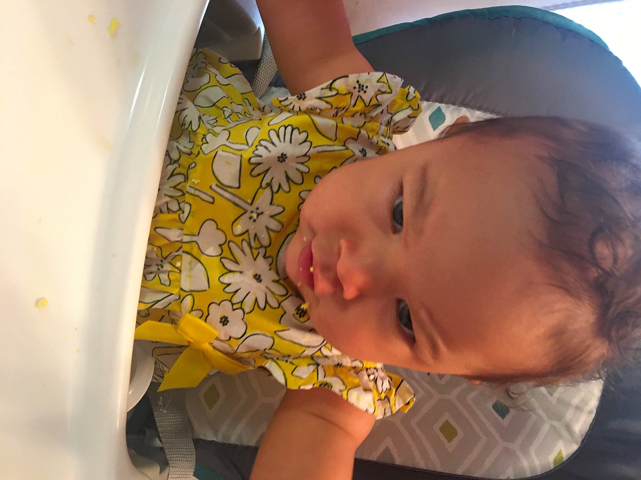 Milani is registered to the contest to win money with this photo: baby, cheek, child, ear, mouth, nap, neck, nose, person, skin, sleep, toddler, yellow