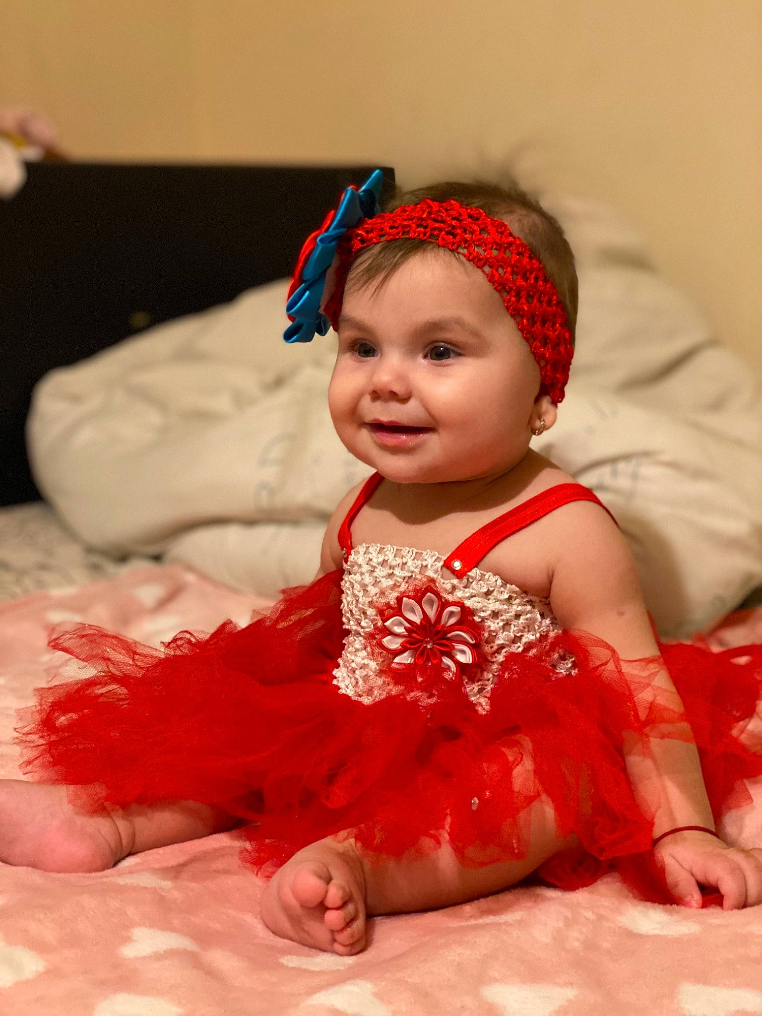 Zenayda is registered to the contest to win money with this photo: baby, baby_bloomers, baby_toddler_clothing, child, child_model, costume, costume_accessory, embellishment, facial_expression, flesh, fun, hair_accessory, headband, headgear, headpiece, headwear, joy, mouth, nose, person