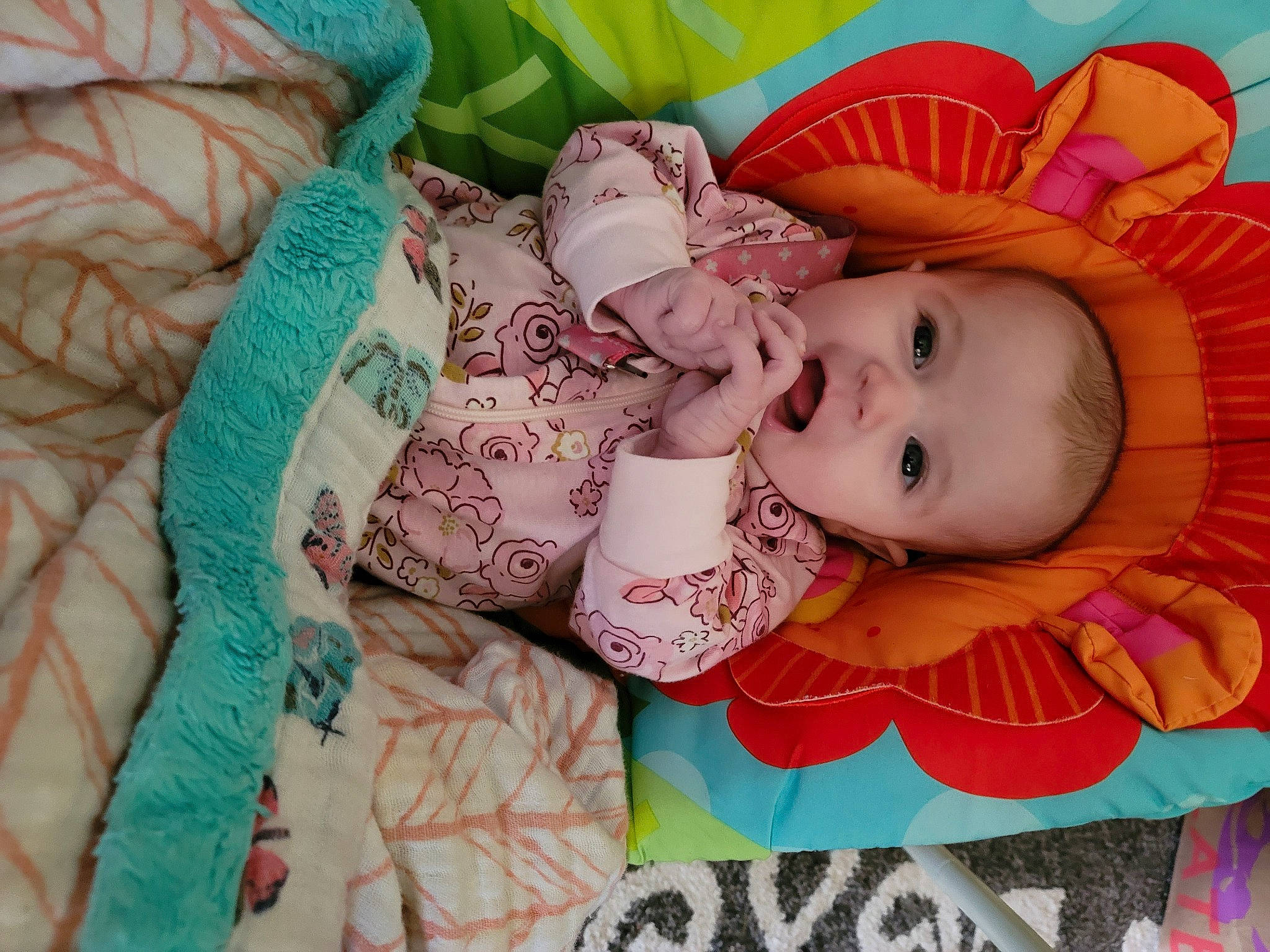 Teona joined the competition — help win amazing prizes! baby, baby_products, baby_toddler_clothing, cheek, child, comfort, eyelash, fashion_accessory, happy, linens, magenta, pattern, person, pink, skin, toddler, visual_arts