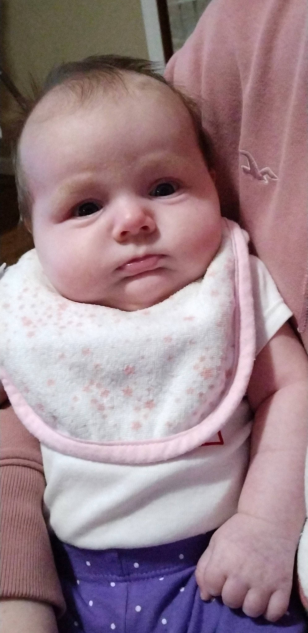 Liliana is registered to the contest to win money with this photo: baby, baby_toddler_clothing, cheek, child, collar, comfort, drinkware, eye, eyelash, iris, jaw, lip, mouth, neck, nose, person, pink, product, skin, sleeve