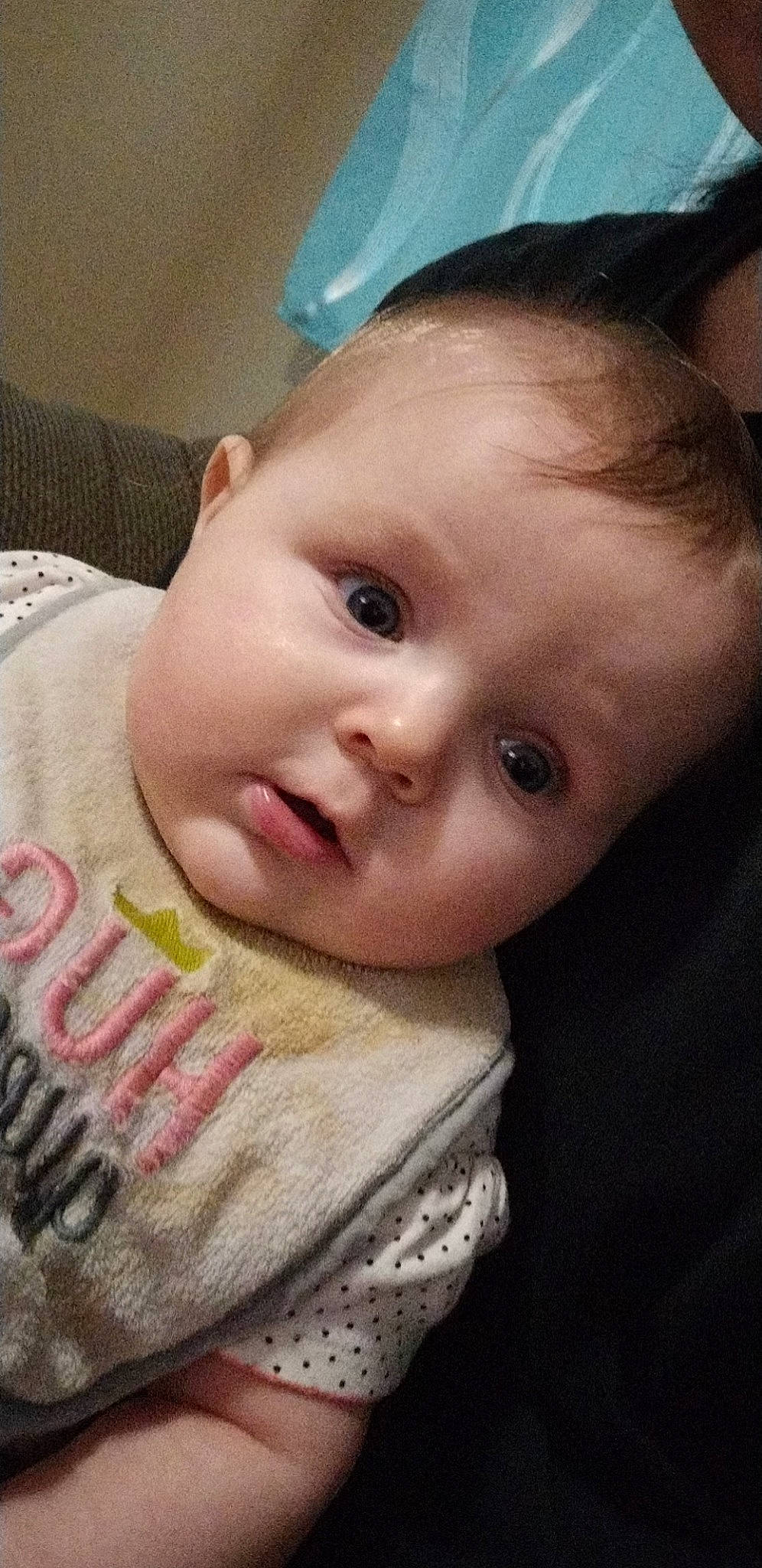 Liliana is registered to the contest to win money with this photo: baby, baby_toddler_clothing, cap, cheek, chin, cool, eyebrow, eyelash, facial_expression, forehead, happy, iris, lip, mammal, mouth, nose, person, skin, sleeve, toddler