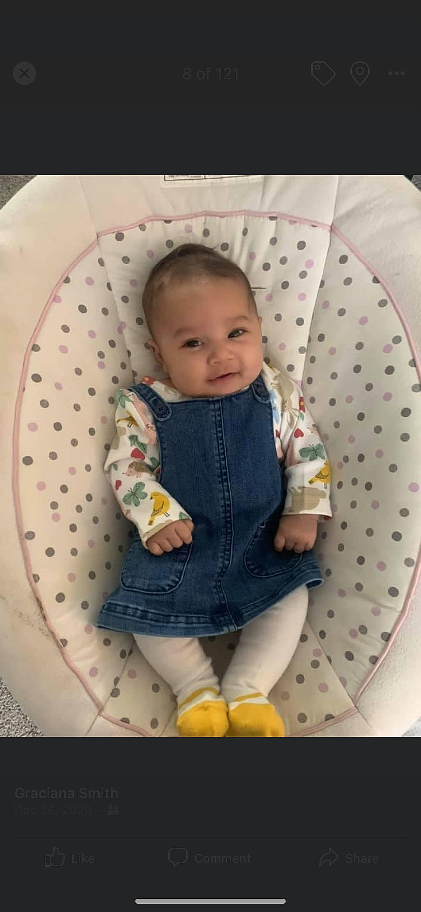 Jacquelyn joined the competition — help win amazing prizes! baby, baby_products, baby_safety, baby_toddler_clothing, bib, cheek, child, circle, comfort, linens, mouth, nose, pattern, person, pink, polka_dot, product, skin, sleeve, toddler