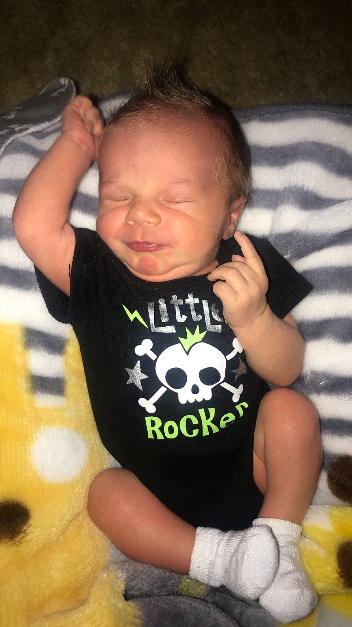 Kelton is registered to the contest to win money with this photo: baby, baby_toddler_clothing, cheek, child, cool, person, t_shirt, toddler