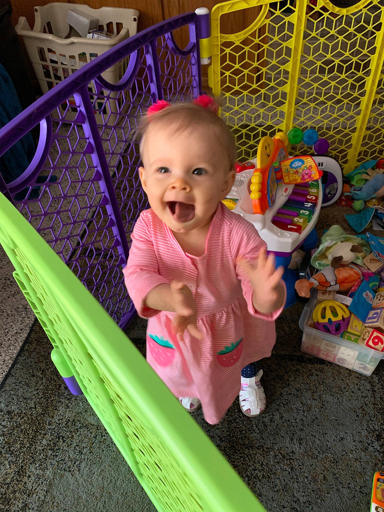Waylynn is registered to the contest to win money with this photo: baby, baby_products, child, fun, leisure, outdoor_play_equipment, person, play, playground, smile, toddler