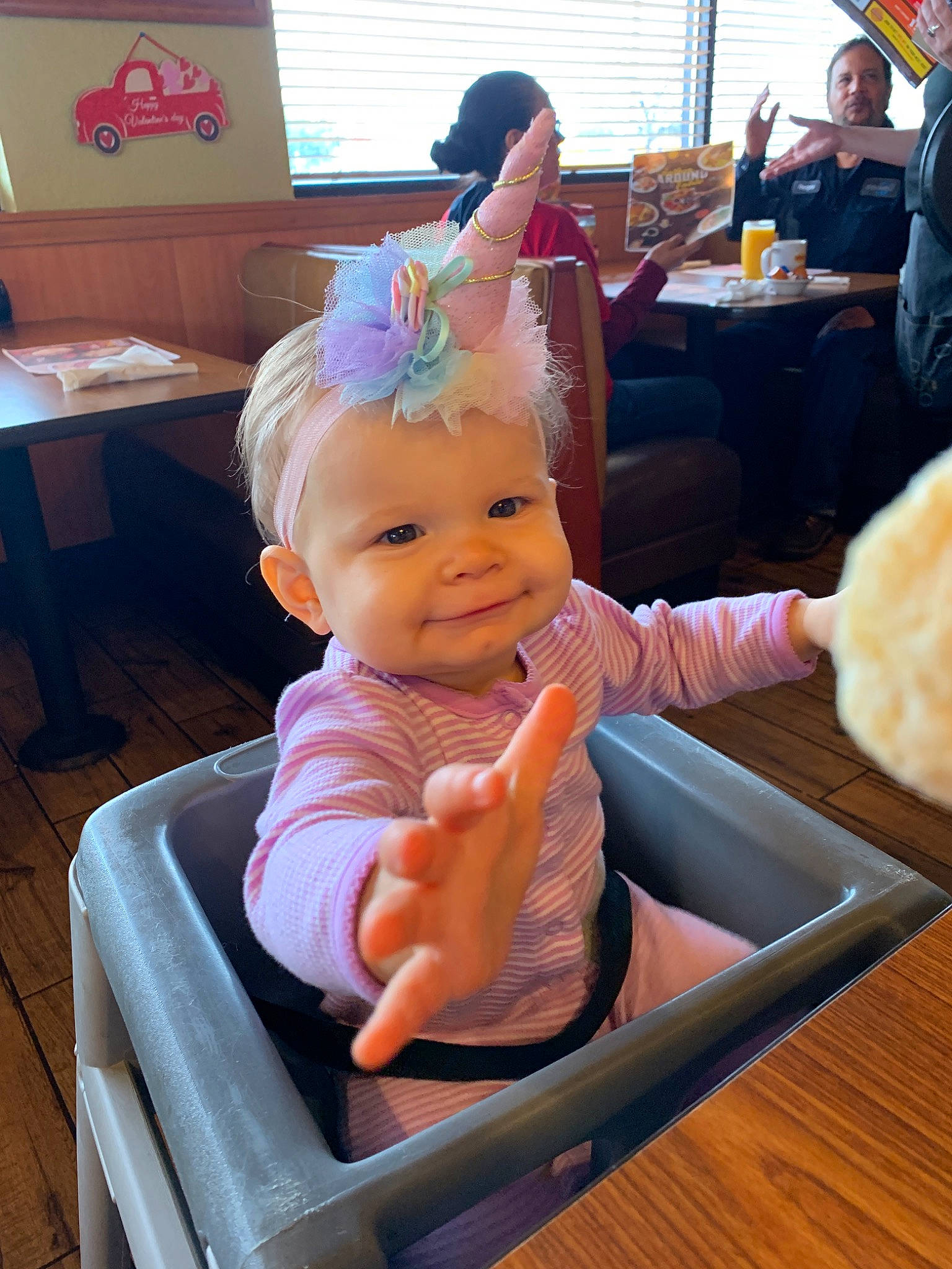 Waylynn is registered to the contest to win money with this photo: baby, child, comfort_food, finger, food, joy, person, toddler