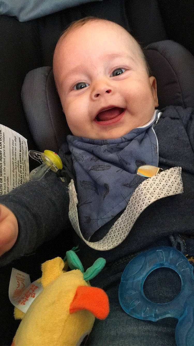Zayne joined the competition — help win amazing prizes! baby, baby_carriage, baby_in_car_seat, baby_products, baby_toys, car_seat, cheek, child, facial_expression, lip, mouth, neck, nose, person, play, product, seat_belt, sitting, skin, smile