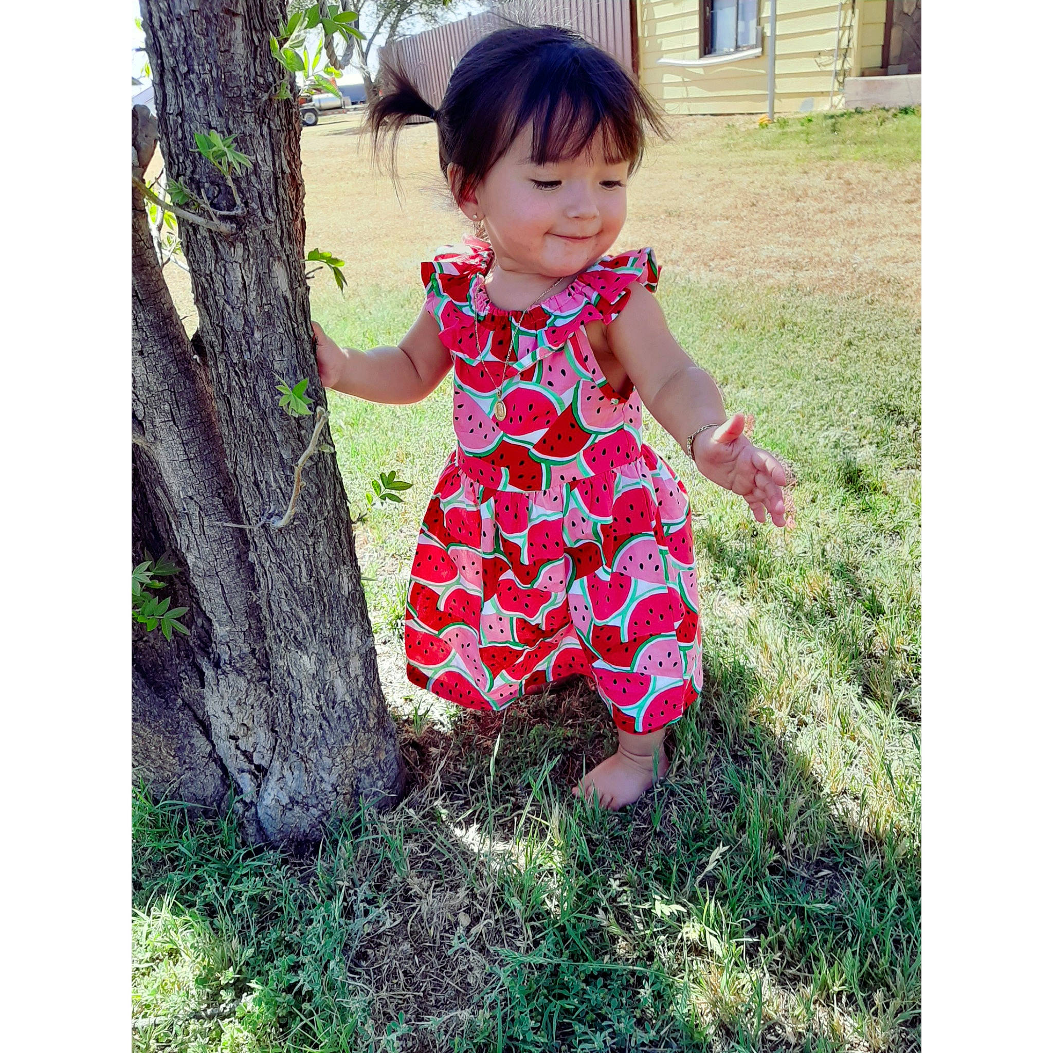Zaidee is registered to the contest to win money with this photo: baby, baby_toddler_clothing, beauty, child, clothing, design, dress, grass, joy, outerwear, pattern, person, pink, plaid, plant, play, sleeve, spring, summer, textile