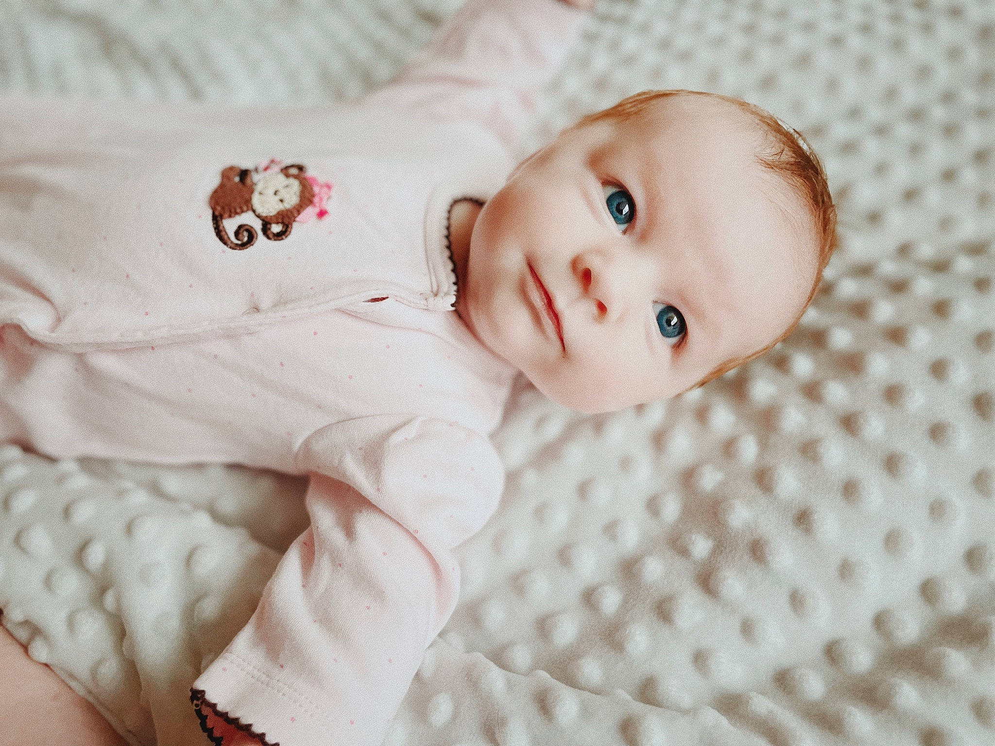 Penelope joined the competition — help win amazing prizes! baby, baby_products, baby_toddler_clothing, cheek, child, collar, comfort, eye, eyelash, iris, linens, lip, nose, pattern, person, pink, product, skin, sleeve, textile
