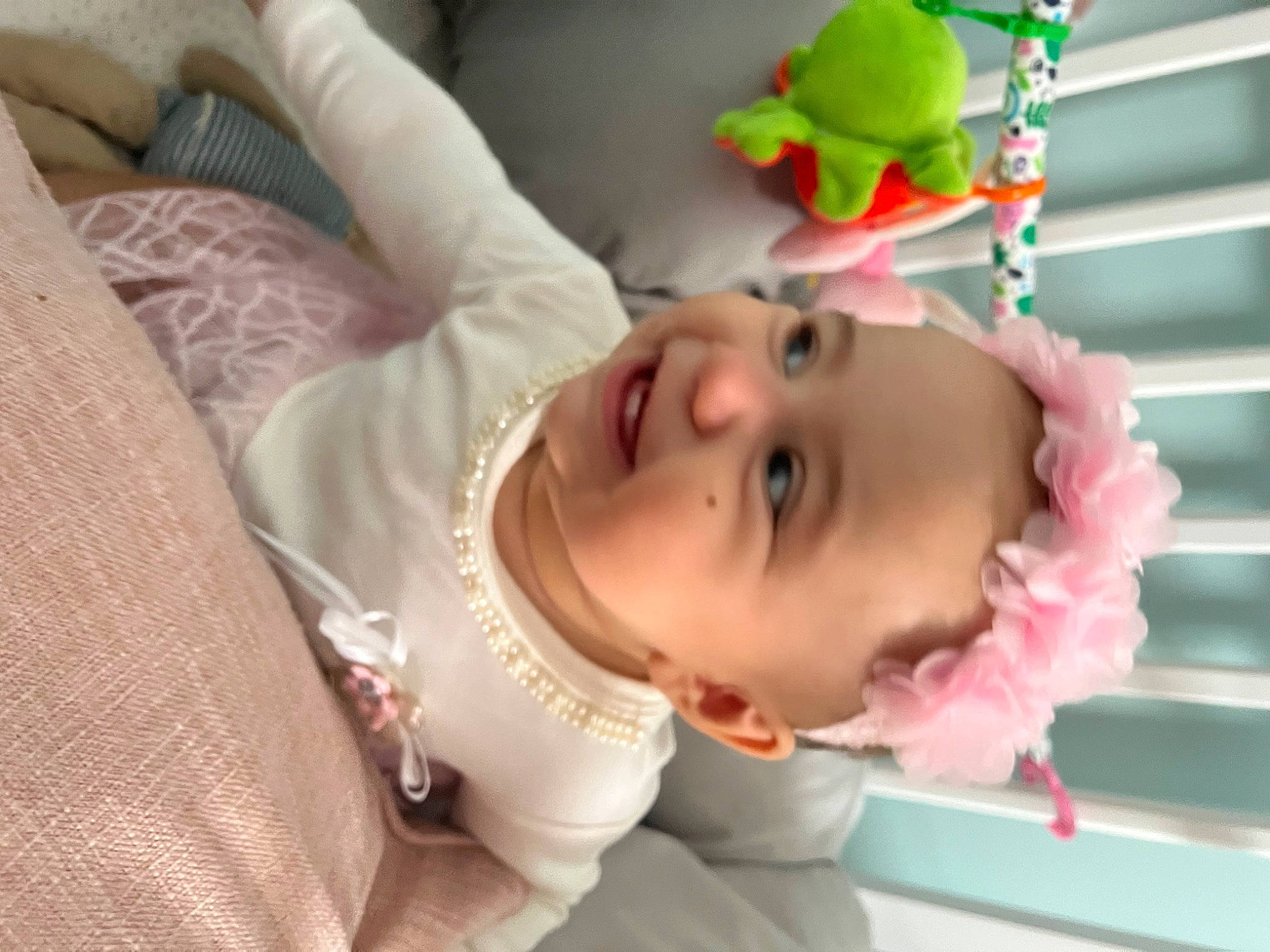 Alice is registered to the contest to win money with this photo: baby, baby_laughing, baby_products, baby_toddler_clothing, cheek, child, comfort, event, eyelash, facial_expression, fun, happy, laugh, mouth, nose, person, pink, skin, sleeve, smile