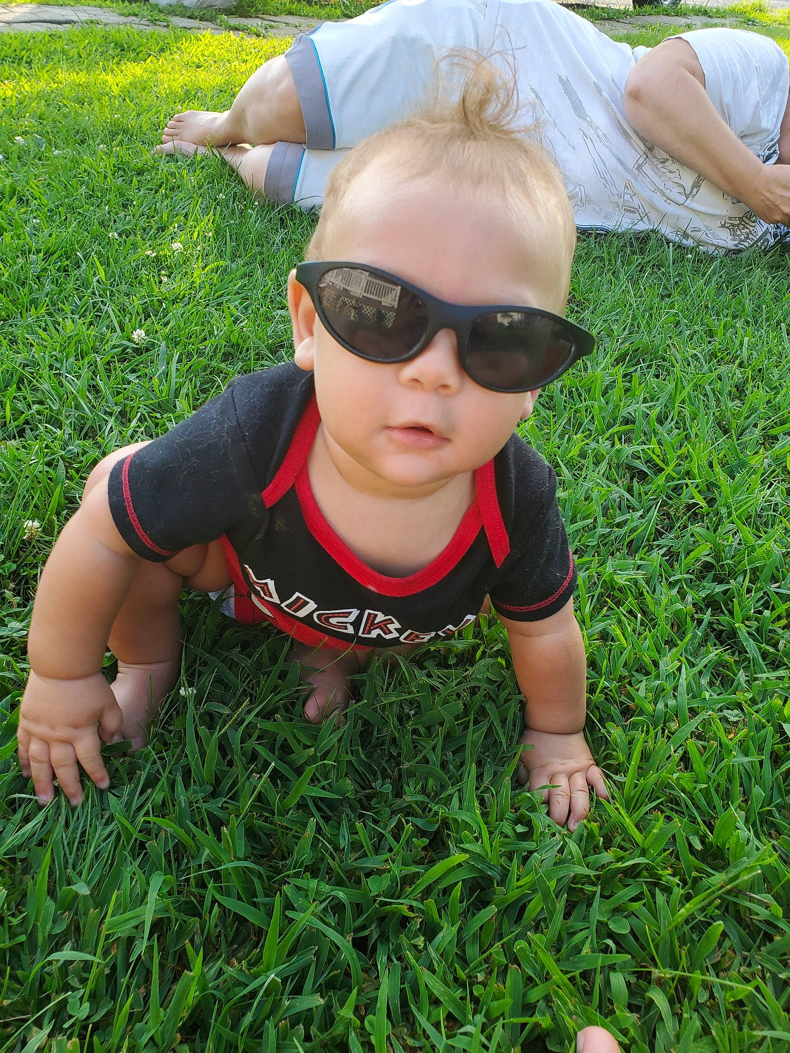 Kristopher joined the competition — help win amazing prizes! child, cool, eyewear, fun, garden, glasses, grass, grass_family, green, hand, lawn, leaf, male, meadow, person, plant, play, summer, sunglasses, toddler