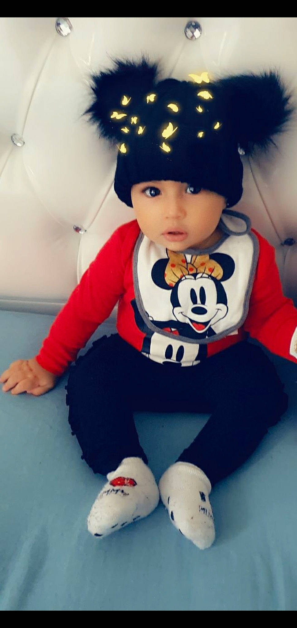 Celia a rejoint le concours — aidez-le/la à gagner de superbes lots ! baby, beanie, cap, child, costume_accessory, doll, hat, headgear, headwear, person, plush, stuffed_toy, toddler, toy