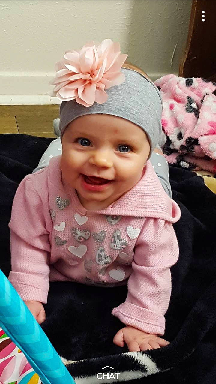 Arielle is registered to the contest to win money with this photo: baby, baby_toddler_clothing, cheek, child, face, fashion_accessory, hair_accessory, head, headband, headgear, headwear, joy, person, pink, play, skin, smile, toddler